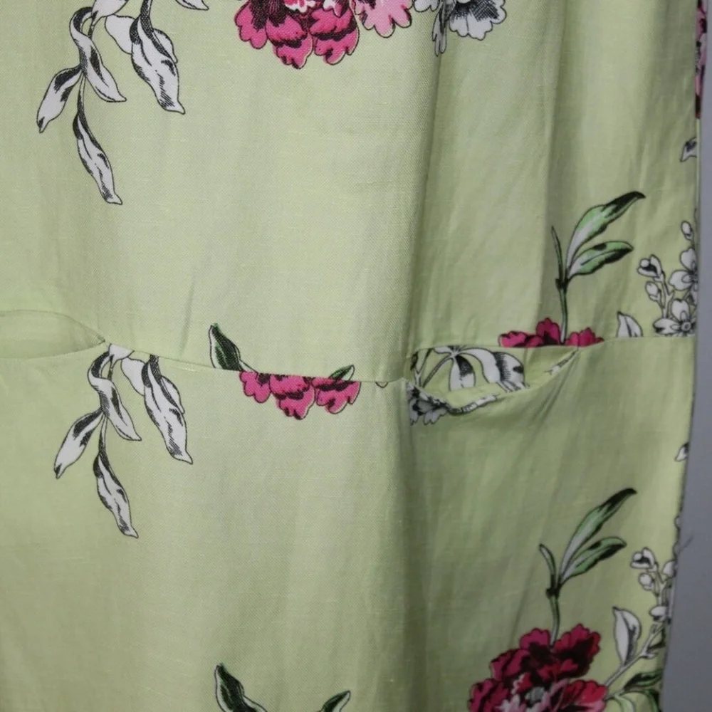 NWT Joules Floral Shift Tunic Dress Linen Blend Green Pink Short Sleeve HW6455 - Picture 6 of 9